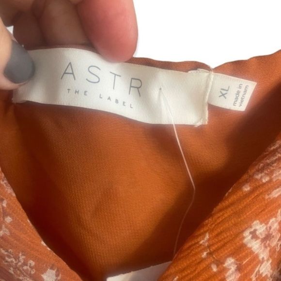 ASTR The Label Nordstrom Long Sleeve Sweetheart Top Rust Multi Floral XL NWT - Picture 5 of 12